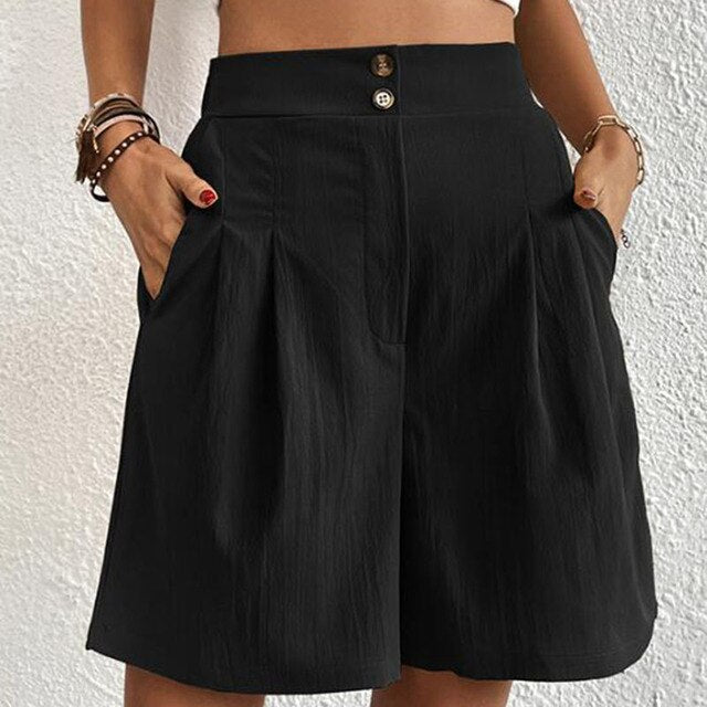 Stylische Doppelknopf-Shorts für Damen - Orla