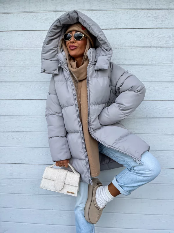 Dicke wasserdichte Winterjacke für Frauen mit Kapuze, ideal für kalte Tage