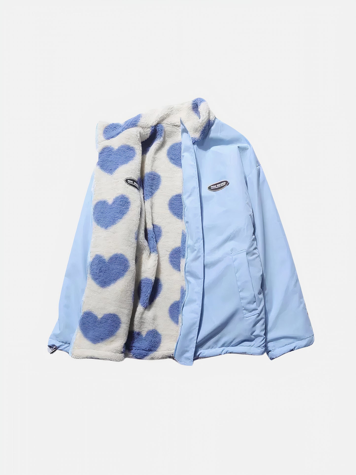 Modische doppelseitige Fleecejacke für Frauen mit wärmendem Fleece und wendbarem Design.