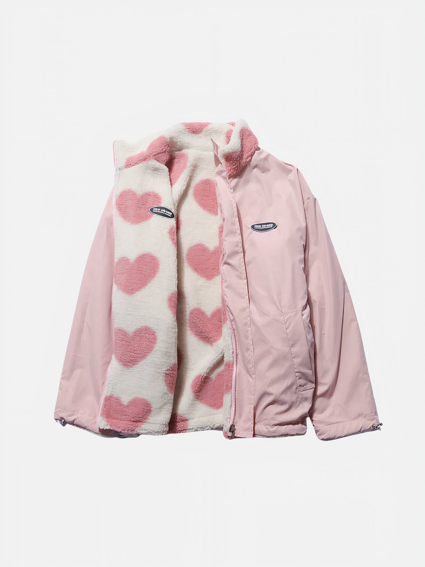 Modische doppelseitige Fleecejacke für Frauen mit wärmendem Fleece und wendbarem Design.