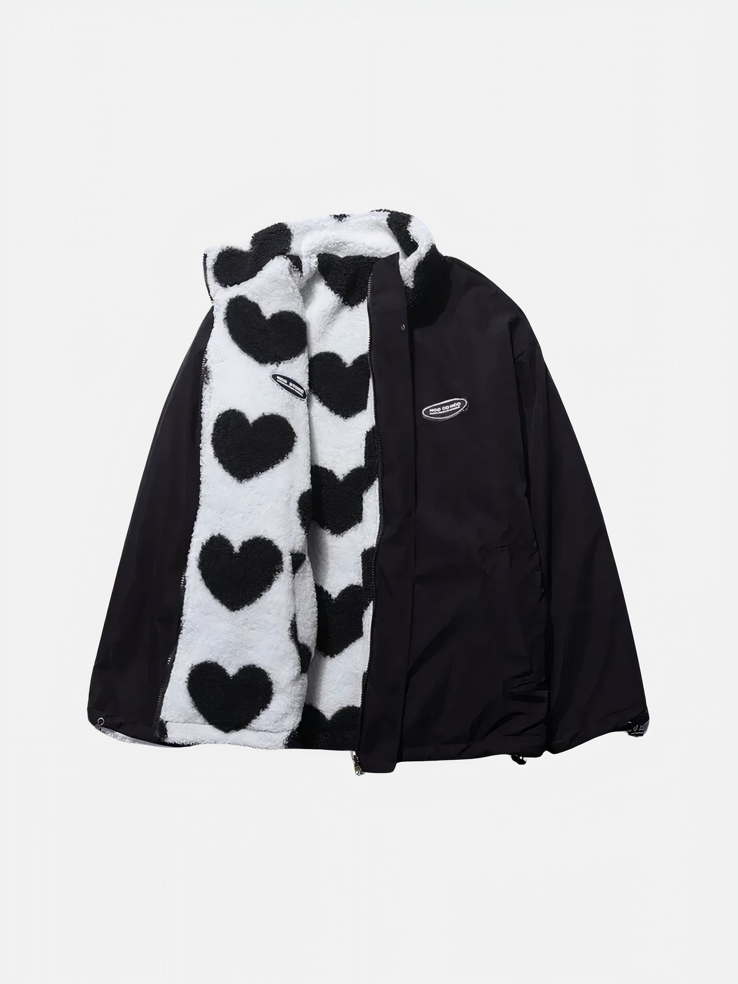 Modische doppelseitige Fleecejacke für Frauen mit wärmendem Fleece und wendbarem Design.