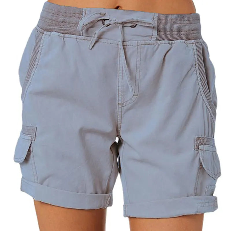 Bequeme lässige Shorts mit hoher Taille - Gem