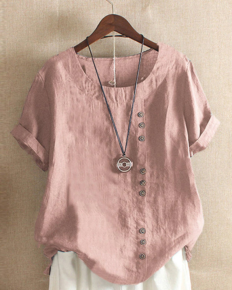 Elegantes Damen-T-Shirt aus Leinen für sommerliche Outfits mit leichtem, atmungsaktivem Material