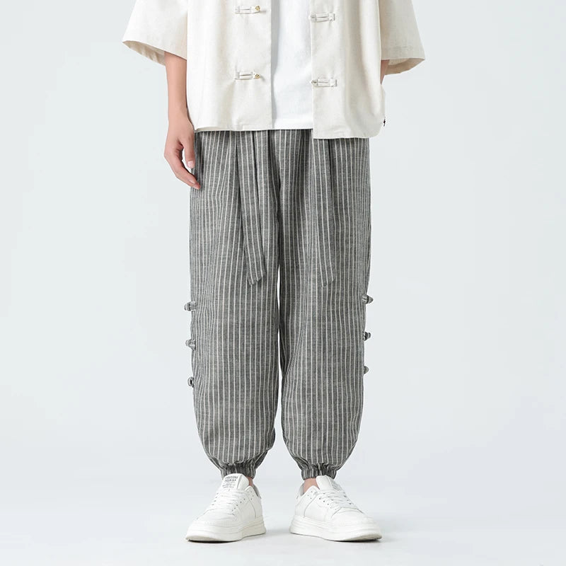Herren Elegante Baumwolle-Leinen-Sommerhose – leicht, atmungsaktiv und perfekt für warme Tage.