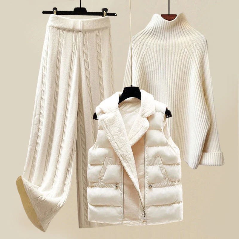 Hochwertiges 3-teiliges Strick-Winterset für Damen, ideal für stilvollen Schutz an kalten