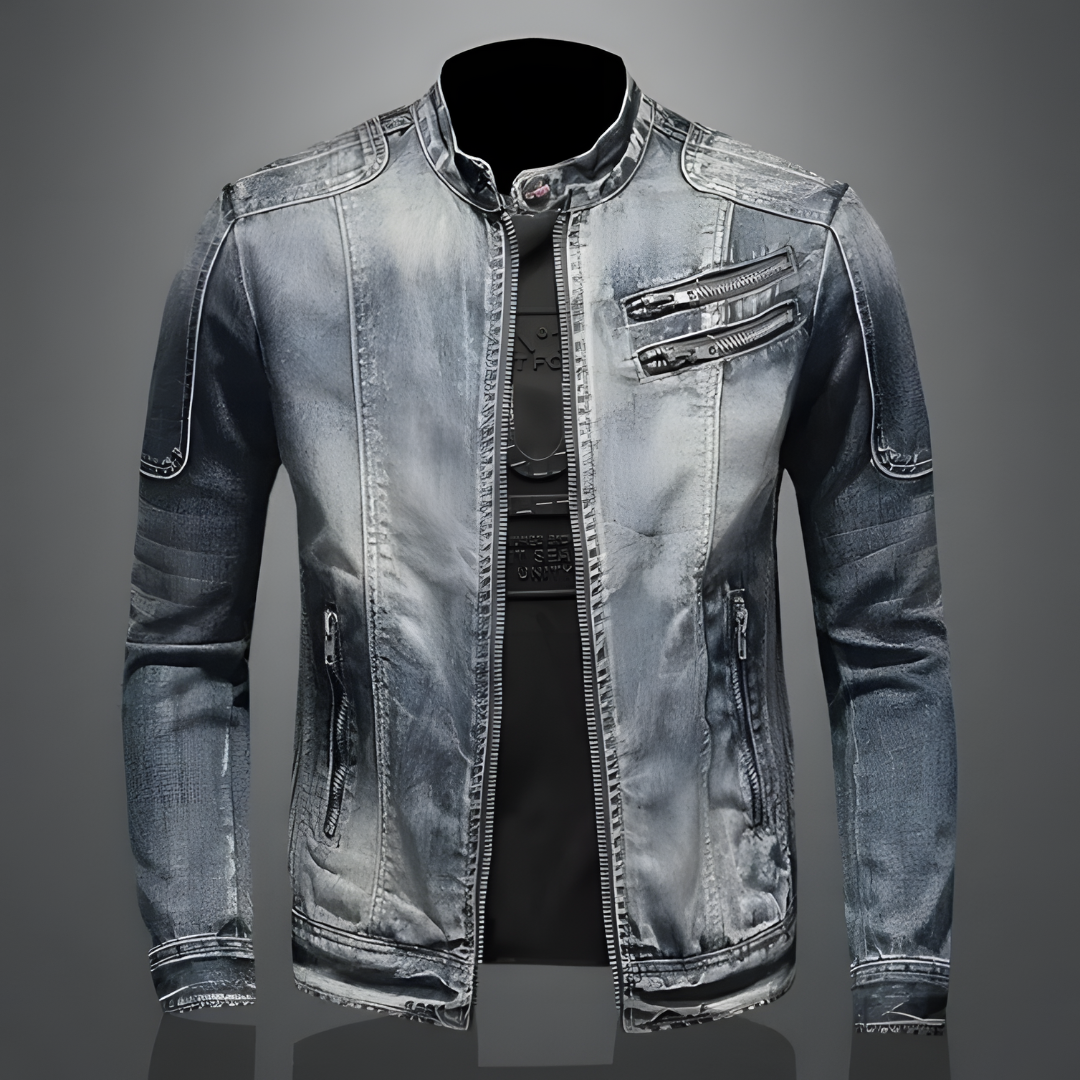  Klassische Jeansjacke für Männer, ideal für zeitlose und lässige Outfits.