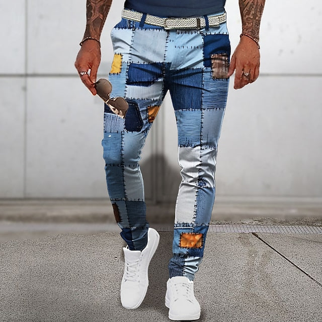 Klassische Patchwork-Sommerhosen für Männer – leicht, stilvoll und perfekt für warme Tage.
