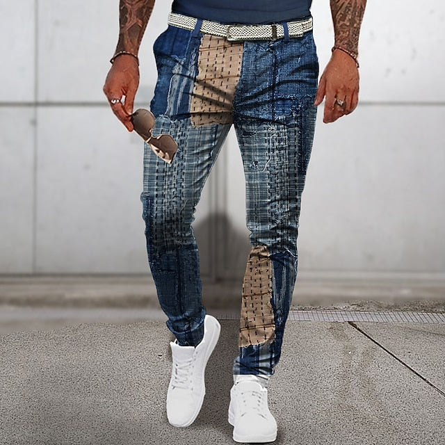 Klassische Patchwork-Sommerhosen für Männer – leicht, stilvoll und perfekt für warme Tage.