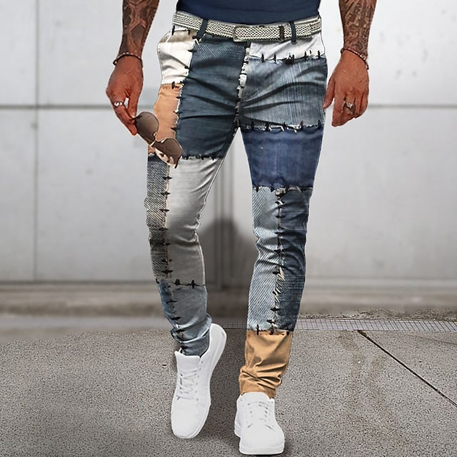 Klassische Patchwork-Sommerhosen für Männer – leicht, stilvoll und perfekt für warme Tage.