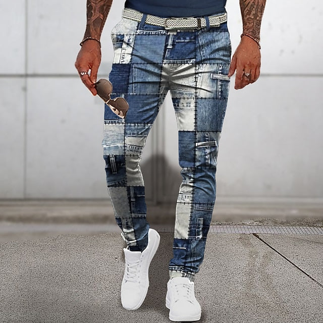 Klassische Patchwork-Sommerhosen für Männer – leicht, stilvoll und perfekt für warme Tage.