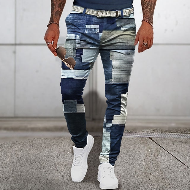 Klassische Patchwork-Sommerhosen für Männer – leicht, stilvoll und perfekt für warme Tage.