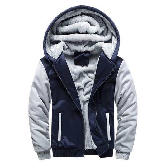 Kuschelige Fleecejacke mit Kapuze für Männer, ideal für kalte Tage und entspannte Outfits