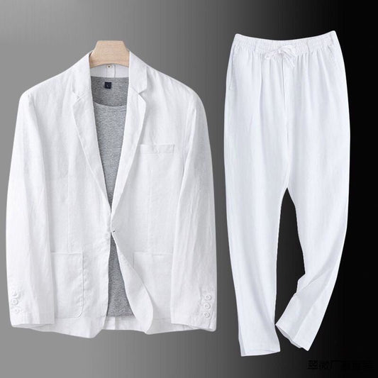 Lässiges Leinenblazer-Anzug-Set für Herren – elegant, leicht & stilvoll.
