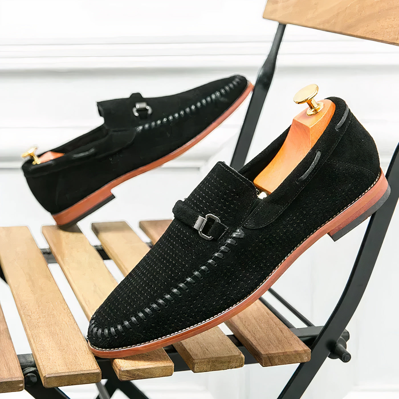 Luxuriöse klassische italienische Herren-Slipper mit elegantem Design, ideal für Herbst- und Wintertage.