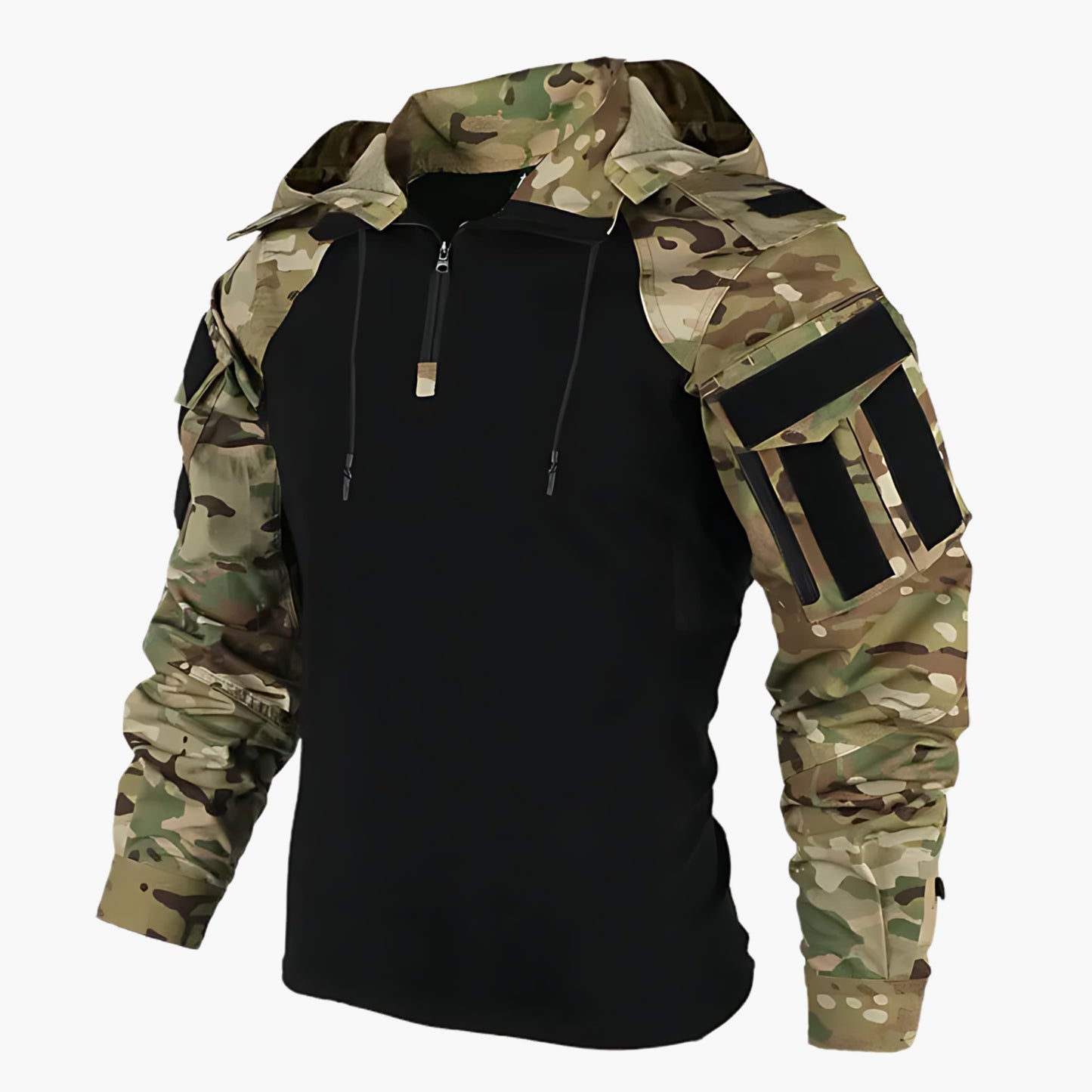 Moderne taktische Outdoor-Jacke für Männer, ideal für Abenteuer und urbanen Stil.