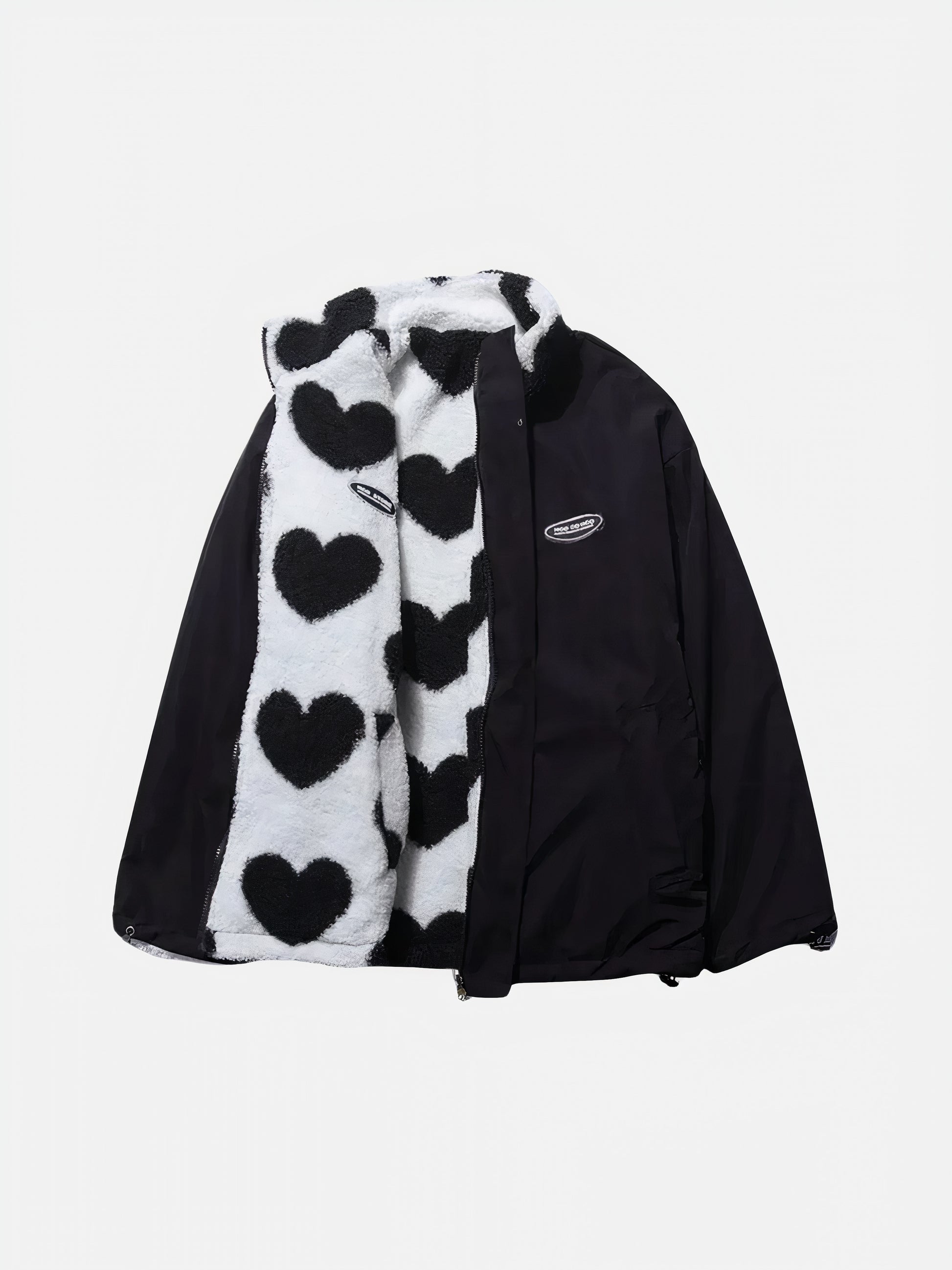 Modische doppelseitige Fleecejacke für Frauen mit wärmendem Fleece und wendbarem Design.