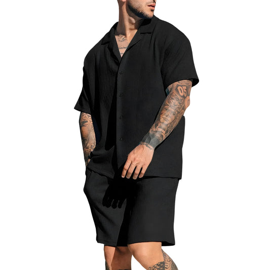 Premium Leinenbluse und Hose Set für Männer – elegant und bequem für den Sommer.