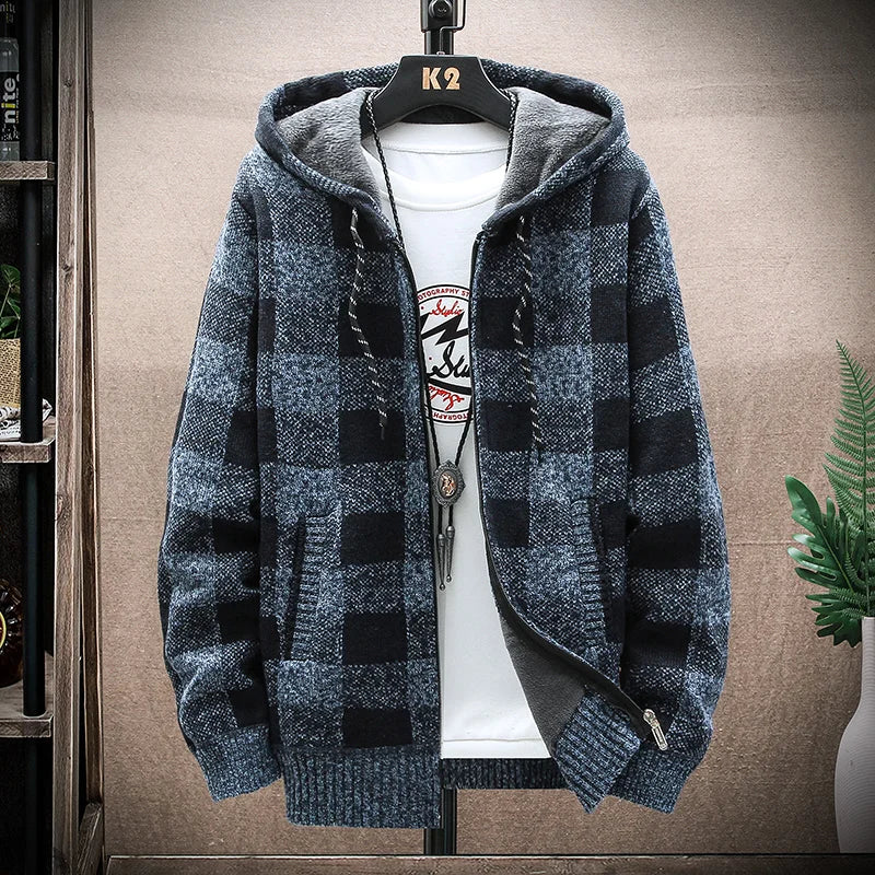  Stilvolle karierte Winterjacke für Männer mit elegantem Muster und warmem Innenfutter
