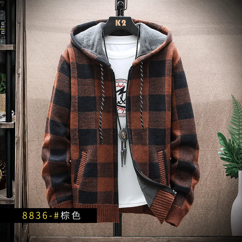  Stilvolle karierte Winterjacke für Männer mit elegantem Muster und warmem Innenfutter