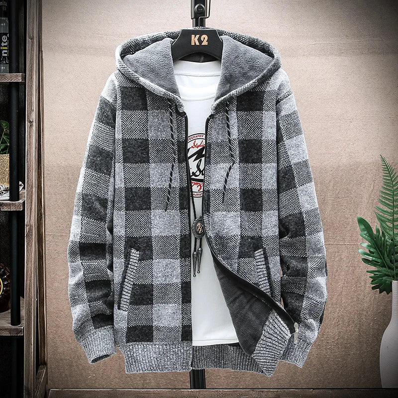  Stilvolle karierte Winterjacke für Männer mit elegantem Muster und warmem Innenfutter