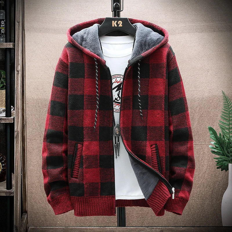  Stilvolle karierte Winterjacke für Männer mit elegantem Muster und warmem Innenfutter