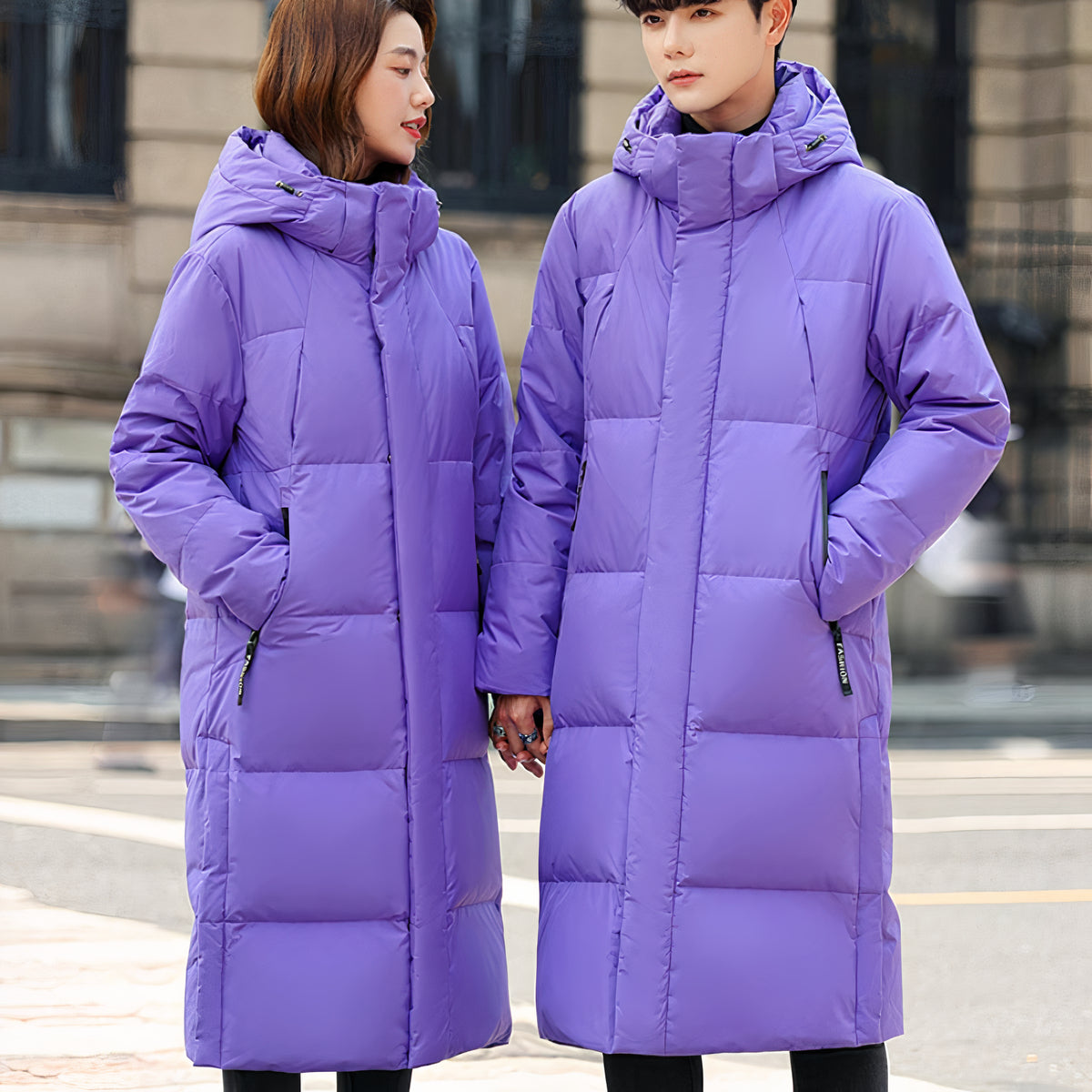 Trendiger langer Parka für Männer und Frauen, perfekt für warme Wintertage und stilvolle Outfits.