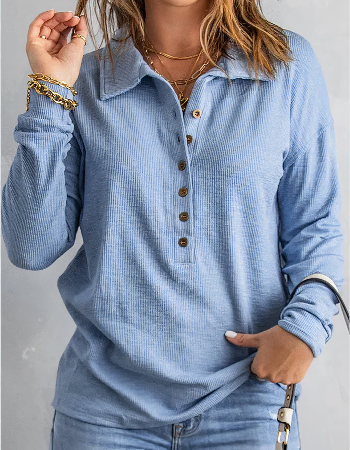 Langärmeliges Poloshirt für Damen - Amy