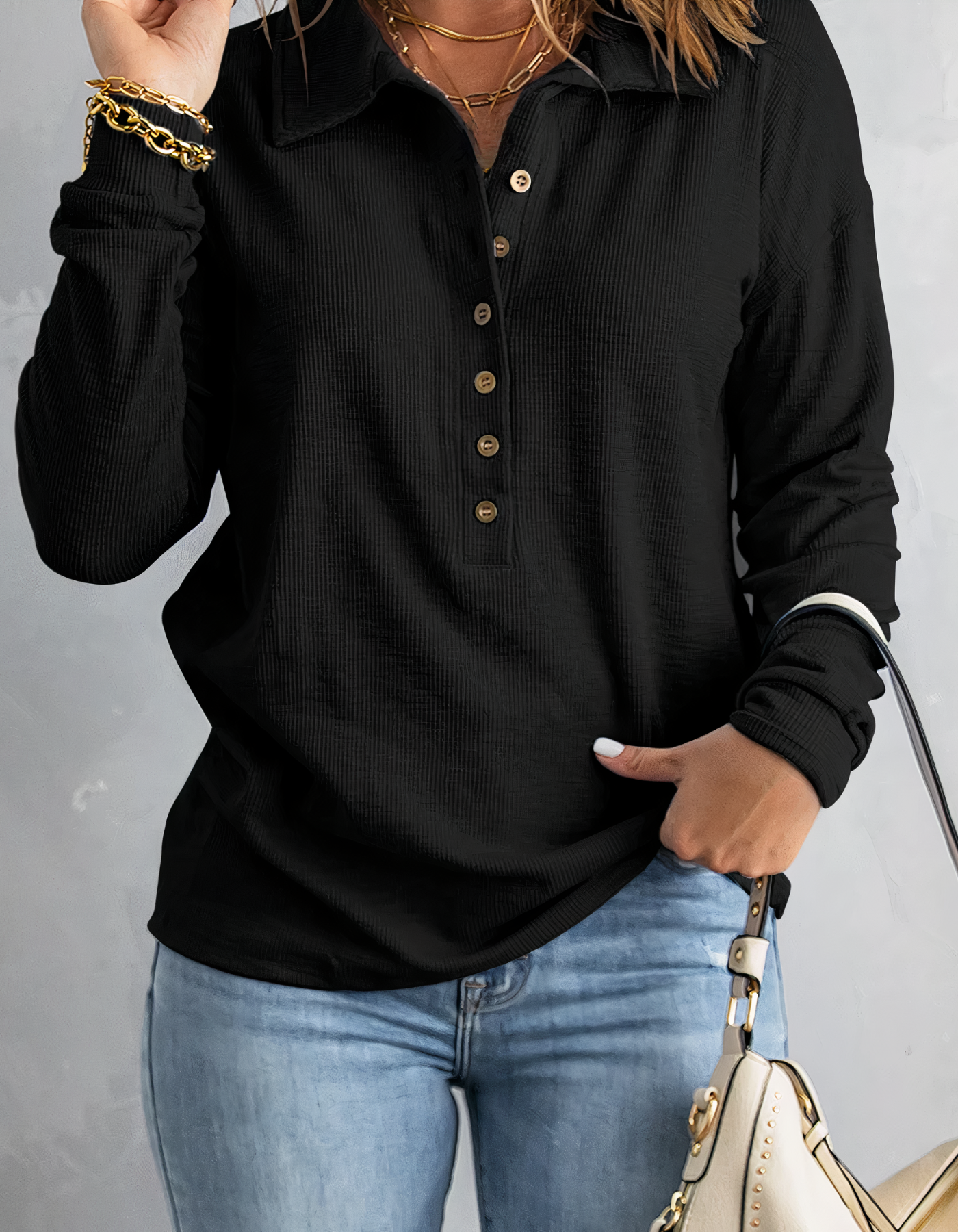 Langärmeliges Poloshirt für Damen - Amy